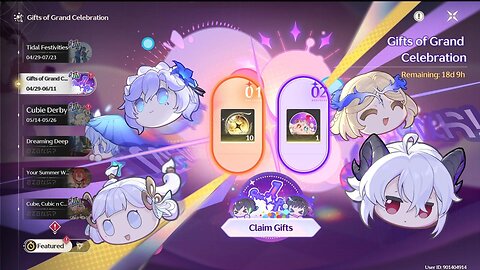 Gifts of Grand Celebration Event - Wuthering Waves (WuWa) - Version 2.3
