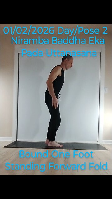 2 Niramba Baddha Eka Pada Uttanasana / Bound One Foot Standing Forward Fold