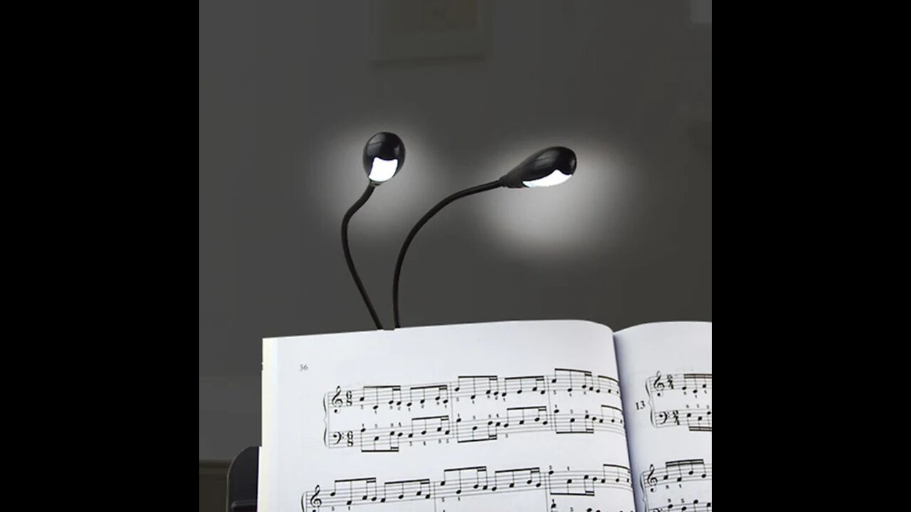 LED Eye-caring Music Stand Light with Clip & Flexible Arms, for Musical Performance & Reading in Bed
