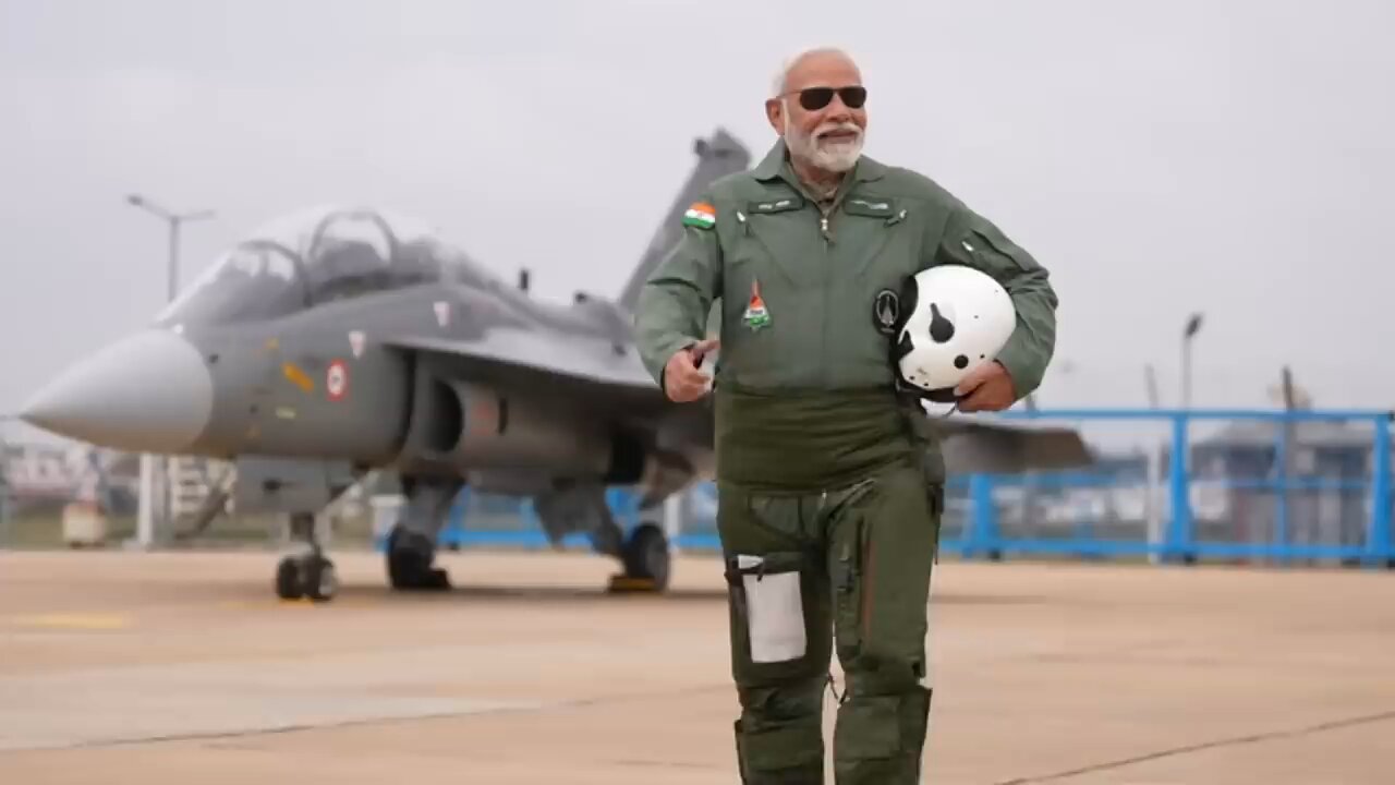 Prime Minister Narendra Modi takes a sortie on Tejas aircraft in Bengaluru, Karnataka