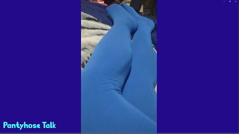 Femboy Legs in Paralinda Blue Pantyhose