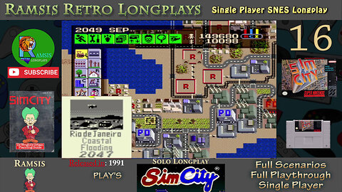 SimCity | SNES | 1991 | Scenario #6 Rio De Janeiro | Retro Longplay | Episode 16
