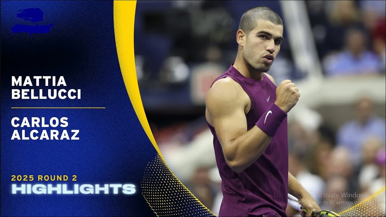 Mattia Bellucci vs. Carlos Alcaraz Highlights | 2025 US Open Round 2