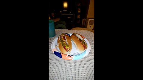 Eating Hebrew National Beef Franks, Dbn, MI, 3/15/25