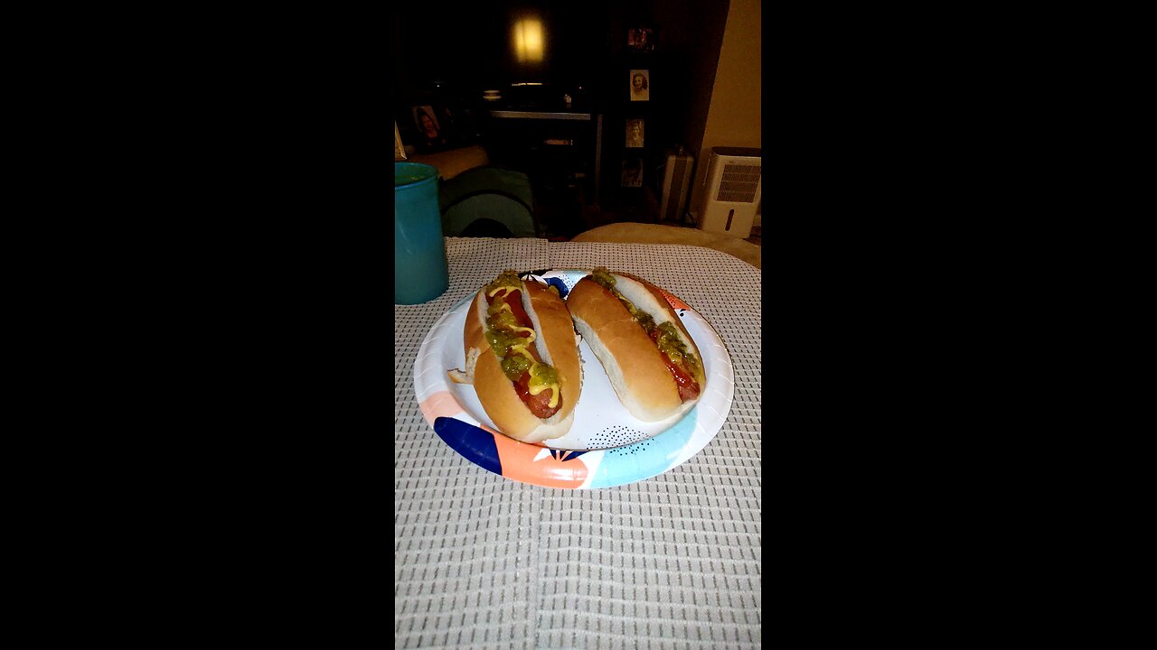 Eating Hebrew National Beef Franks, Dbn, MI, 3/15/25