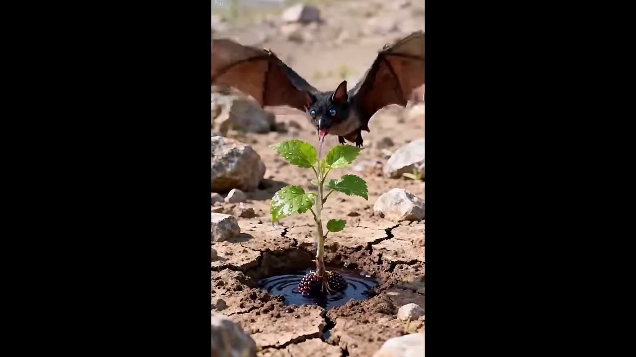 Bats water the mulberry sprout 😭 #ai #bats #mulberrytree #aistory #aivideo #popular #shorts