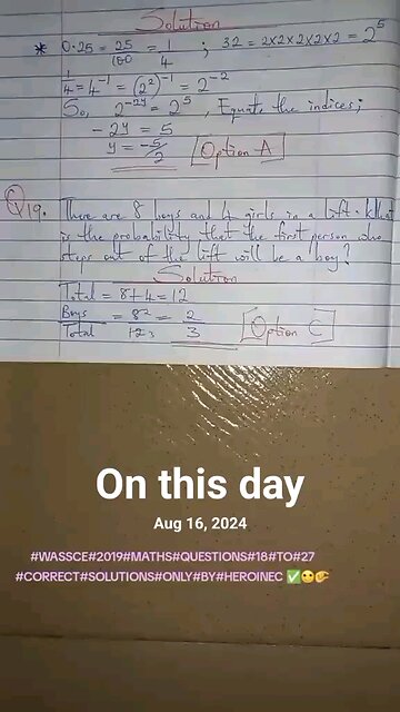 Exam question solutions that I posted #onthisday last year ☺️😇