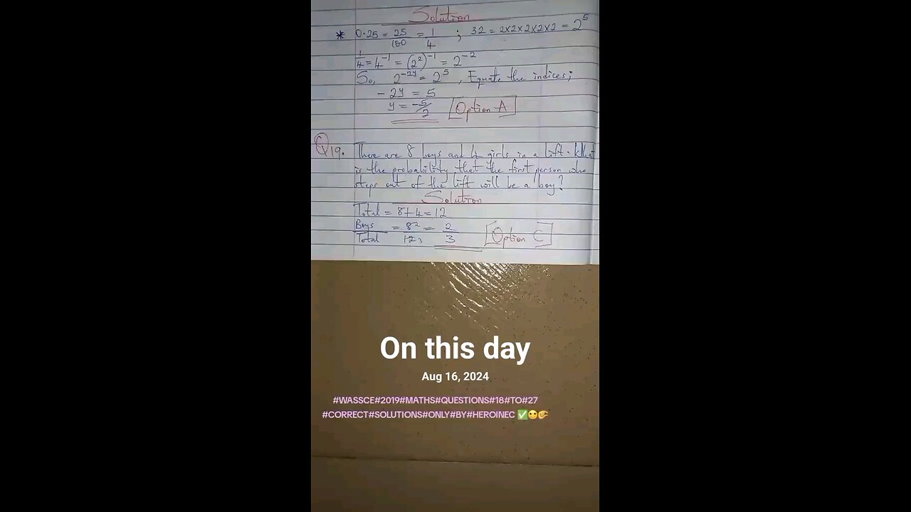 Exam question solutions that I posted #onthisday last year ☺️😇