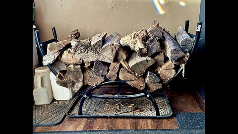 🪵 Stacking wood up in our home for fall