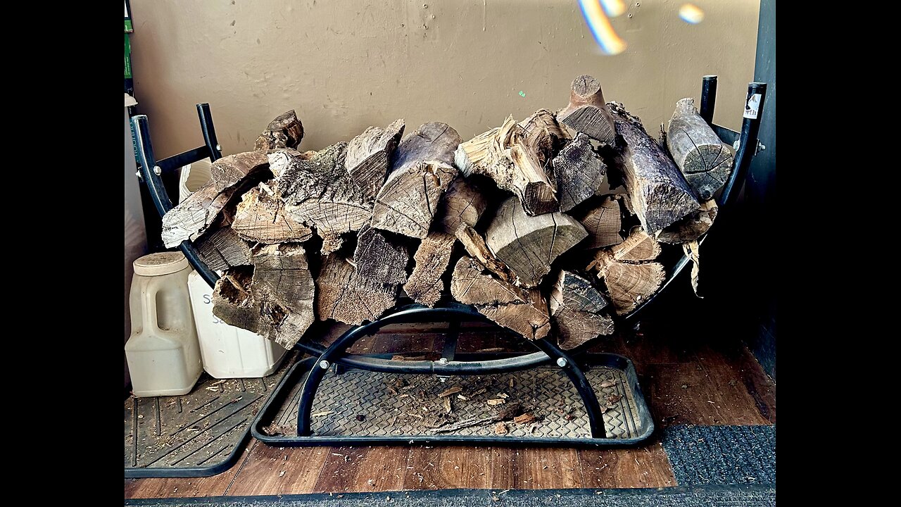 🪵 Stacking wood up in our home for fall