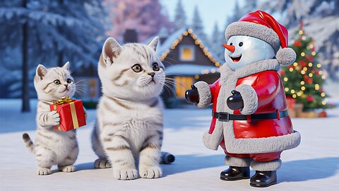 Kitten Dreams of Meeting Santa, Mama Cat Plans a Christmas Surprise 🎅🎁🎄