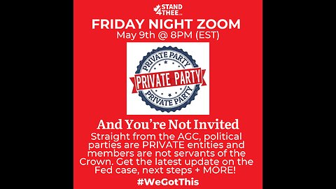 Stand4THEE Friday Night Zoom May 9th - Private Parties