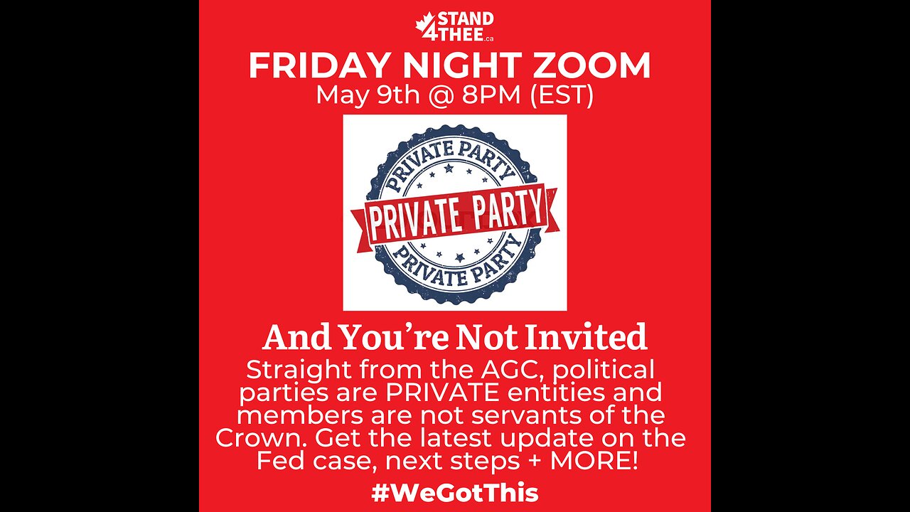 Stand4THEE Friday Night Zoom May 9th - Private Parties