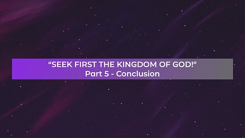 Seek First The Kingdom Of GOD - Pt V | Sunday Morning Service (08/03/2025) | Jubilee Worship Center