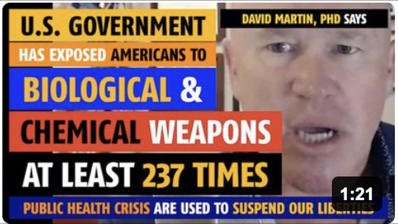 U.S. government has used biological & chemical weapons on Americans 237 times, David Martin, PhD