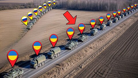 Ukrainian Armored Column Ambushed by Hidden Russian Tanks