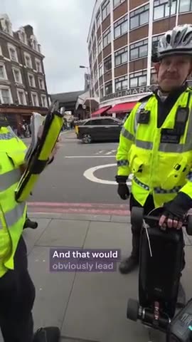 UK - NO INSURANCE - GAY LAW IN ACTION TWO RETARDED SIMPS DRESSED AS COPS STEAL A GUYS SKATEBOARD..