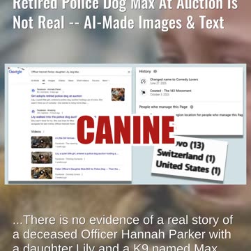 Fact Check: Girl Lily Getting Dead Mom Hannah Parker's Retired Police Dog Max At Auction Is NOT Real