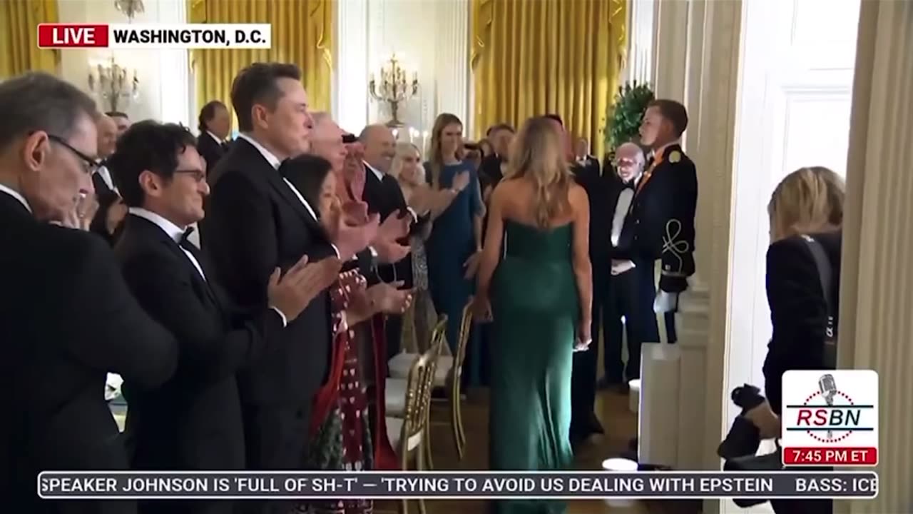 Trump Greets Elon at White House Dinner
