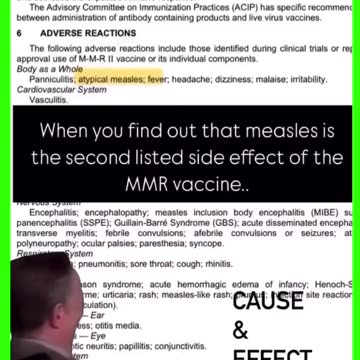 Measles is the Second listed Side Effect
