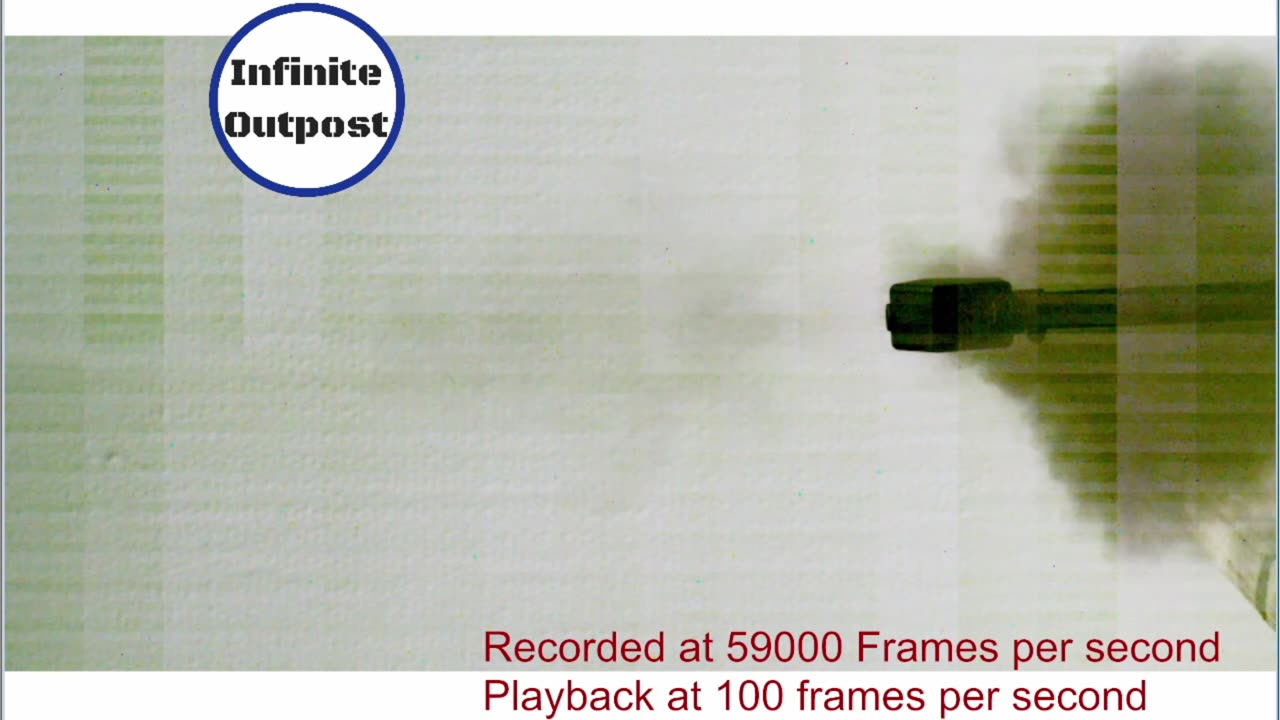 High Speed Camera catches 50bmg at 59000fps - Playback at 100fps