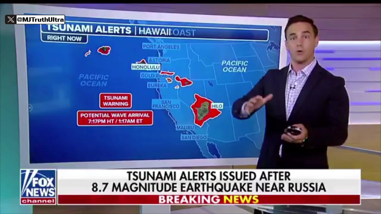 The Entire west coast is now under a Tsunami Watch (between 11-1am ET)