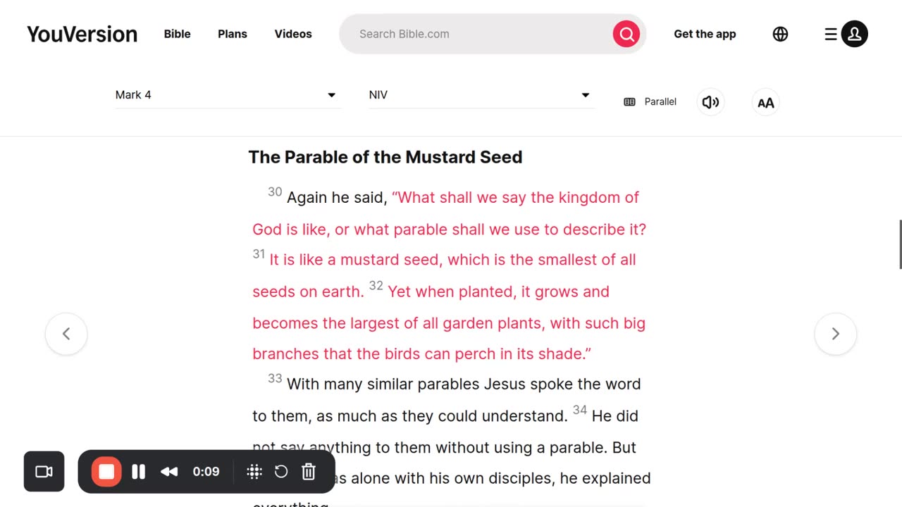 Mark 4 Parable of the Mustard Seed