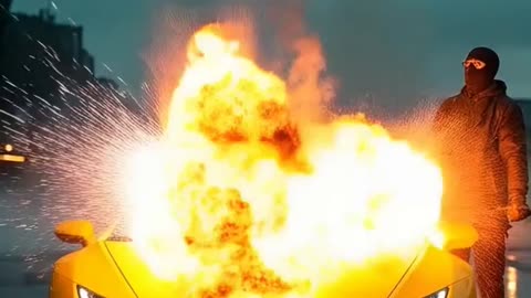 Flaming Car
