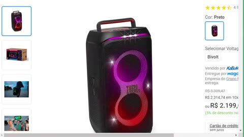 Caixa de Som Acústica JBL PartyBox CLUB 120, Bluetooth, 160W RMS, Até 12h