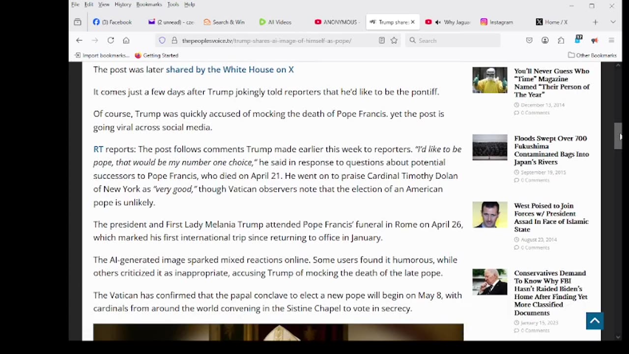 Trump shares AI Image Of Himself As Pope