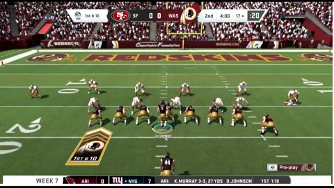 1965 REDSKINS VS Madden 20 I Franchise SEASON 1 WEEK 7 REDSKINS VS 49ers