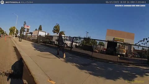Pomona police detective shoots suspect who presented a replica gun during foot chase