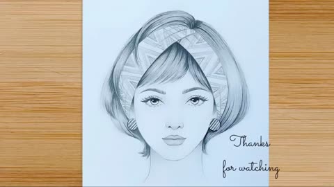 How to draw a girl with short hair - step by step || pencil sketch || Easy drawing tricks