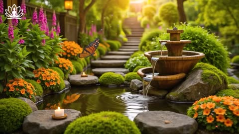 Relaxing Music Relieves Stress, Anxiety and Depression 🌿 Bamboo Water Sounds + Healing Piano Music