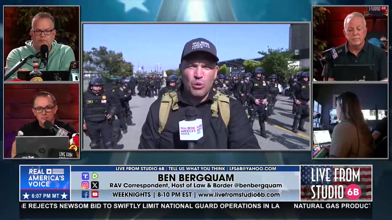 HEAVY LAW ENFORCEMENT PRESENCE IN DOWNTOWN LA