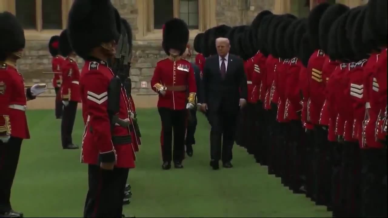 The Boss is Back - President Trump Inspects the Guard at Windsor Castle