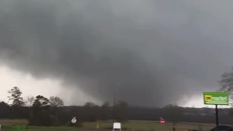 Video: Large tornado on the ground near Tylertown, Mississippi.