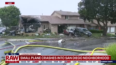 BREAKING: Small plane crashes in San Diego, homes catch on fire
