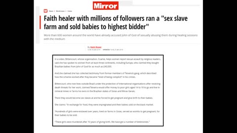 Baby ‘Farm’, Sex Slavery, and Bill Clinton - John of God