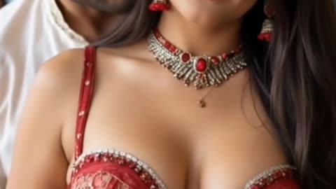 Sizzling Beauty in Red Saree Desi Diva Unleashed 🔥