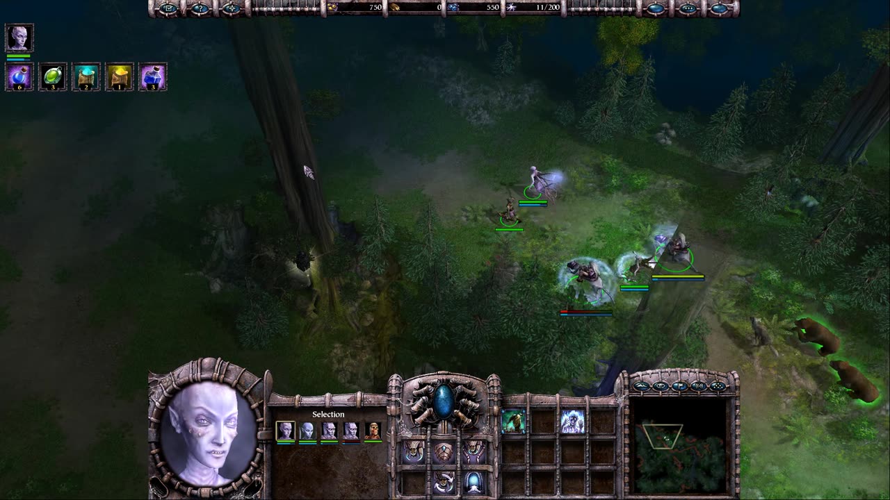 Armies of Exigo: mission 4: Emerging from Shadow; playing on Linux (Gentoo, Conty), hard, defeat