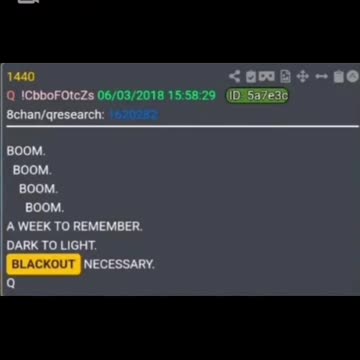 Q Post Repost: 1440-06/03/2018 Blackout Necessary