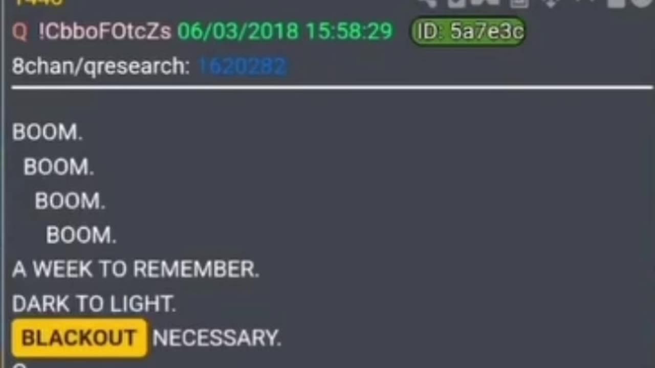 Q Post Repost: 1440-06/03/2018 Blackout Necessary