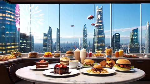 Gourmet Golden Hour Burger and Crispy French Fries