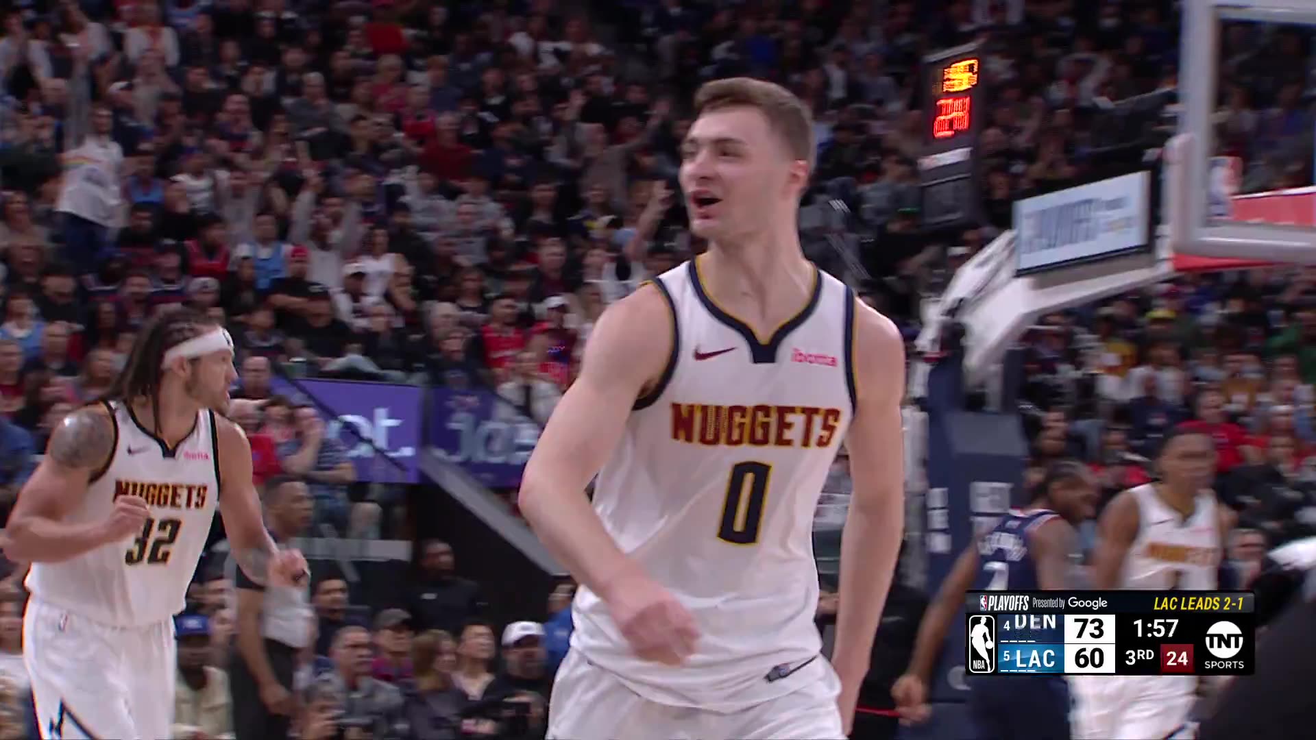 Christian Braun drills the 3 and is HYPED. 😤