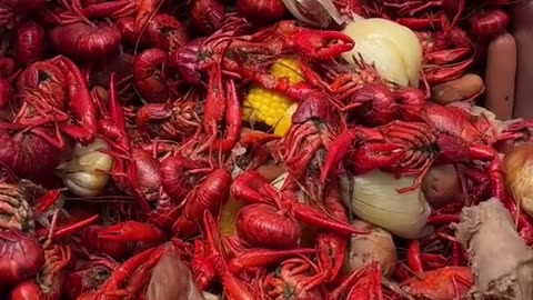 Crawfish boil with everything in it! It’s yummy.