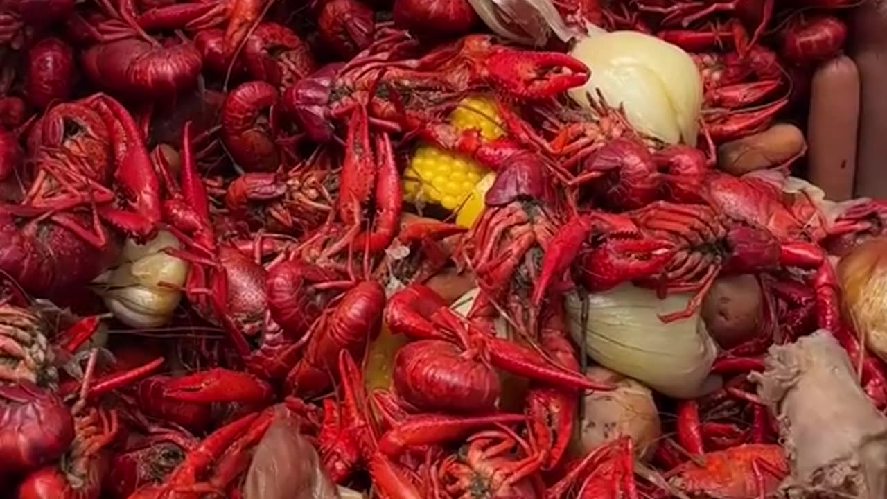 Crawfish boil with everything in it! It’s yummy.