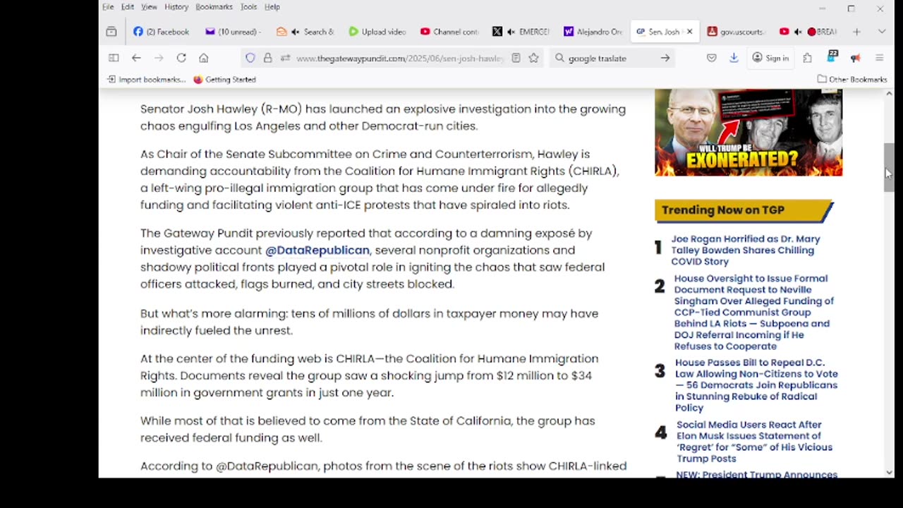 Sen. Josh Hawley Launches Investigation Into Coordinated Unrest Targeting ICE