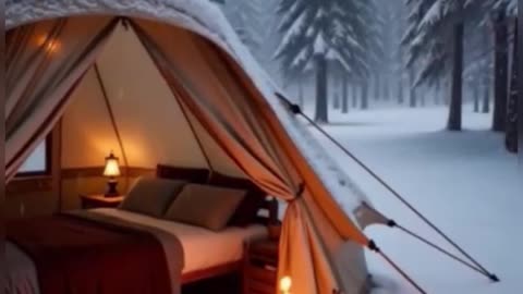 Winter Tent Resort in Snowy Mountain.