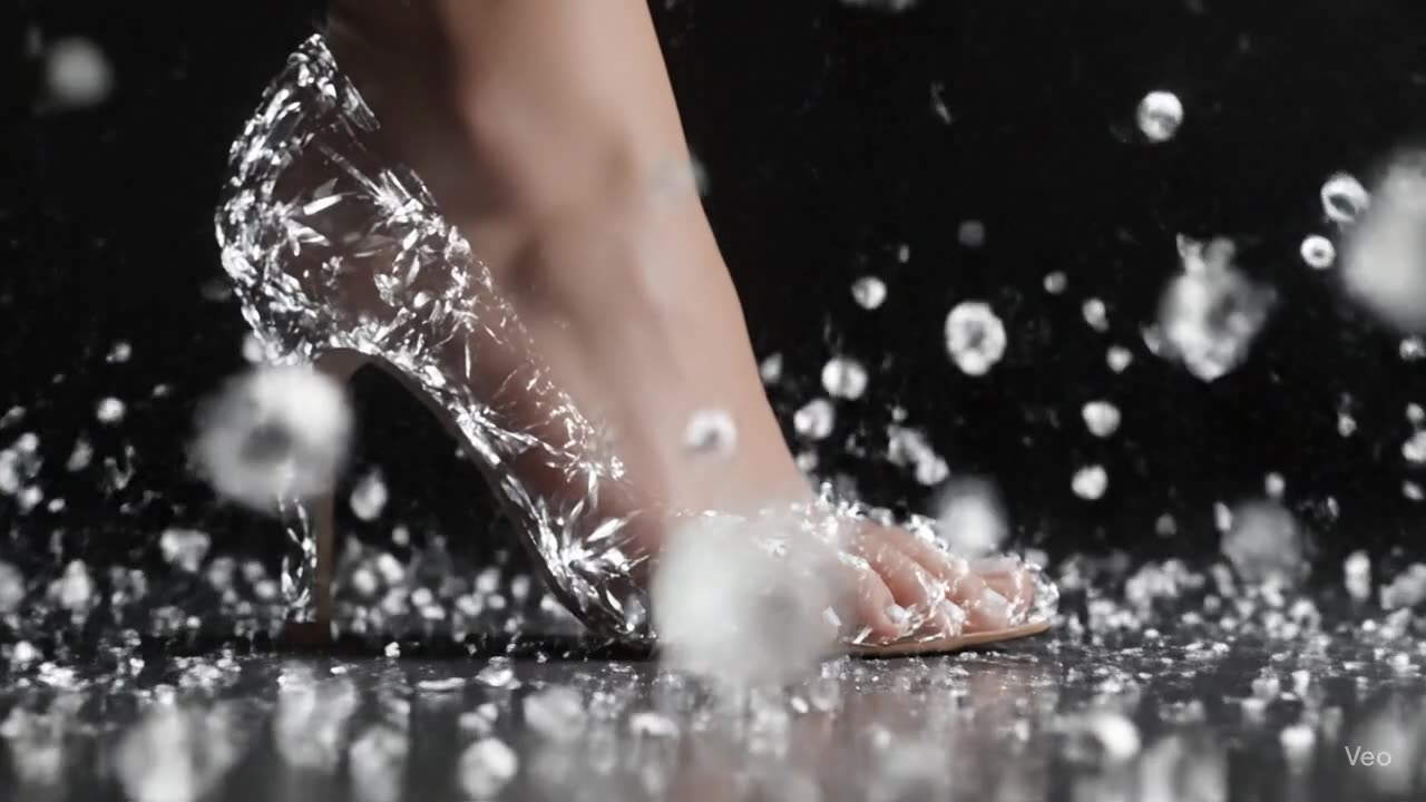 Luminous Diamond High Heel Forged from a Magical Splash